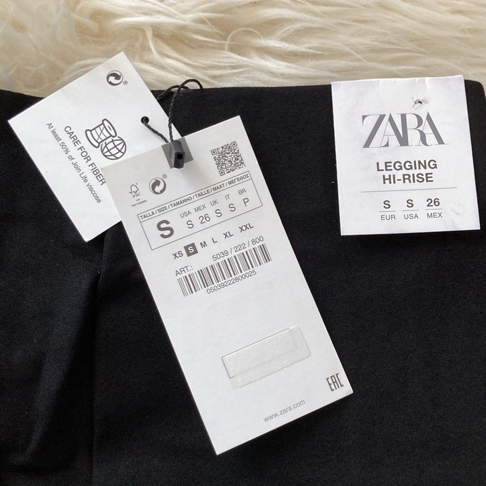 Zara High-Waist Button Detail Thick Ponte Skinny Leggings - Picture 3 of 11